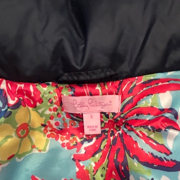 Lilly Pulitzer Navy Allie Packable Midnight Puffer Down Feather Vest Preppy S - Picture 11 of 13